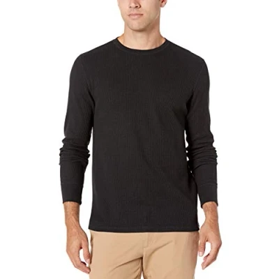 Imagen de Amazon Essentials Camisa de Panal Abeja Manga Larga con Ajuste Entallado Hombre, Negro, S