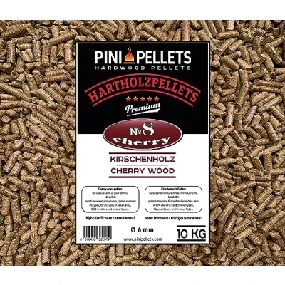 Imagen de PINI Pellets № 8 Cereza 10 kg BBQ de madera dura para asar ahumar