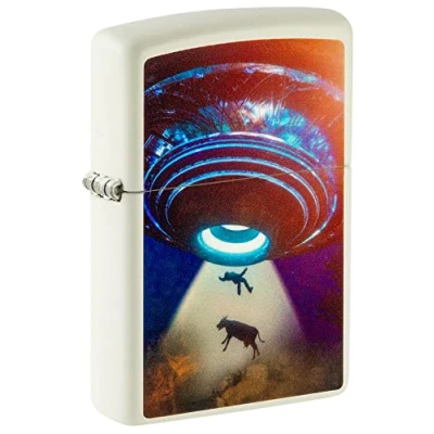 Imagen de Zippo Design Green Encendedor Resistente al Viento, Recargable, en Regalo, Metal, Brilla la Oscuridad, OVNI, una Caja