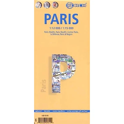 Imagen de París, plano callejero plastificado. Escala 1:12.000/1:15.000. Borch.: 1:12 000 / 1:15 000. Einzelkarten: Paris Nord 000, Sud ... Paris, France administrative (Borch Map)