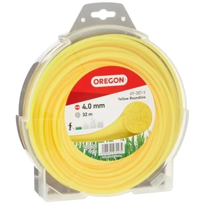 Imagen de Oregon 69 387 y Alambre redondo amarillo para cortadoras de césped desbrozadoras, 4,0 mm x 32 m
