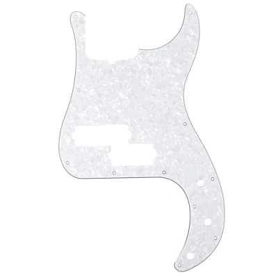 Imagen de Musiclily Pro 5 Cuerdas 13 Agujeros Estilo Contemporáneo P Bass Pickguard Golpeador para Bajo Fender Precision American,4 capas White Pearl