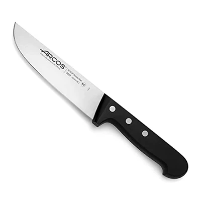 Imagen de Arcos Cuchillo carnicero Acero Inoxidable Nitrum. cocina profesional para cortar carne, pescado y verduras. Mango ergonómico polioximetileno. Serie Universal. Color negro.