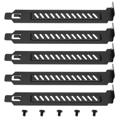 Imagen de LT Easiyl 5 Piezas Soporte De Cubierta Ranura Pci, Placa Expansión Perfil Completo con Tornillos para Carcasa Pc, Flujo Aire Y A Prueba Polvo, 120x20x12mm