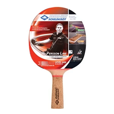 Imagen de Donic Schildkröt Raqueta de Tenis Mesa Persson 600, Mango Corcho, Esponja 1,8 mm, Almohadilla Prestige ITTF, 728461