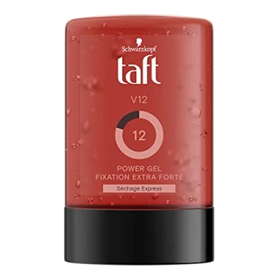Imagen de Schwarzkopf Gel para el cabello V12 Power de fijación fuerte, larga duración, duración 24 horas, peinado cabello, botella 300 ml