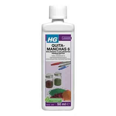 Imagen de HG Quitamanchas 6, para Ropa y Textiles, Limpiador que Elimina Tinta de Bolígrafo, Manchas Persistentes Comida Colorantes, Cerveza Alcohol, 50 ml