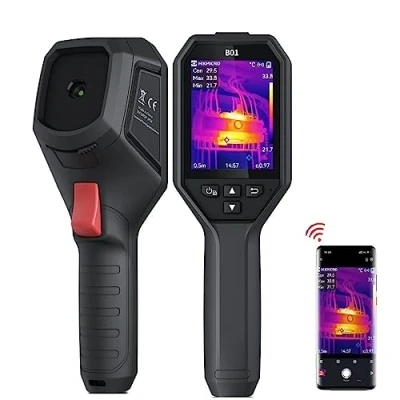 Imagen de cámara térmica HIKMICRO B01 con resolución SuperIR 320x240, frecuencia de imagen 25 Hz, termográfica WiFi, IR 256x192, pantalla LCD 3,2&quot; y infrarroja 49.152 píxeles