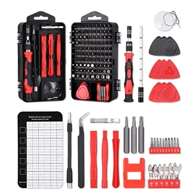 Imagen de UIHOL 141 en 1 Juego de Destornilladores Precisión con Magnetizador, Kit Herramientas Precision Reparación Bricolaje Profesional para iPhones, Reloj, Tablet PC, MacBook, Cámara