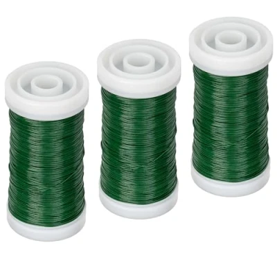 Imagen de ECENCE 3x alambre de mirto recocido hierro en color Verde, para manualidades, plantas, bobinado, atar yo ruedo 100m