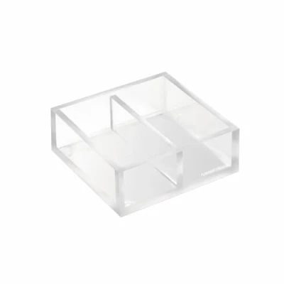 Imagen de RUSSELL+HAZEL Organizador de escritorio pequeño acrílico Twin Bloc, transparente, 4 x 1.5 pulgadas