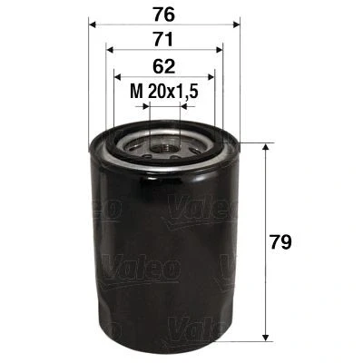 Imagen de VALEO 586037 Filtro de aceite M20x1.5 enroscable FIAT: Doblo I Cargo, Familiar, Stilo Hatchback, ALFA ROMEO: 156 Berlina, 147, GT