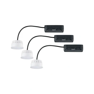 Imagen de Paulmann 92477 Luminaria empotrable LED Choose módulo Coin, juego de 3, EasyDim, redondo 3x6,5 W regulable, satinado, foco empotrable, plástico 2700 K