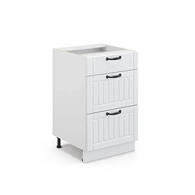Imagen de Vicco Mueble bajo de Cocina Fame Line, Blanco casa Campo/Blanco, 50 cm sin encimera