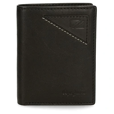 Imagen de Pepe Jeans Striking Cartera vertical con monedero Negro 8,5x10,5x1 cms Piel
