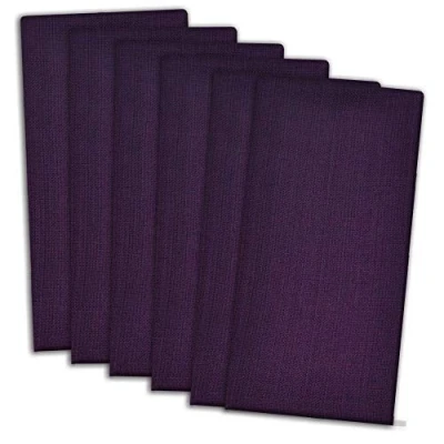 Imagen de DII Servilletas de algodón Gran tamaño 50,8 x cm, Paquete 6 Unidades, Color Morado Berenjena, otoño, Halloween, cenas, barbacoas y Uso Diario.
