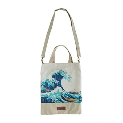 Imagen de Grupo Erik Bolso tela Hokusai Tote bag Ola Kanagawa con asas cómodas shopper 42x34cm / Bolsa de Bolsas reutilizables compra pegable Accesorios