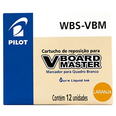 Imagen de Pilot Cartucho WBS VBM Recambio para rotulador pizarra V Board Master, 12 unidades, Naranja