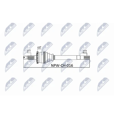 Imagen de NTY NPW CH 016 Árbol de transmisión Eje delantero, derecha 1018 JEEP: GRAND CHEROKEE 2