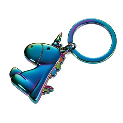 Imagen de TROIKA Llavero Unicornio KR17 08/MC Coloración arcoíris Efecto burbujas Metal fundido esmaltado Original