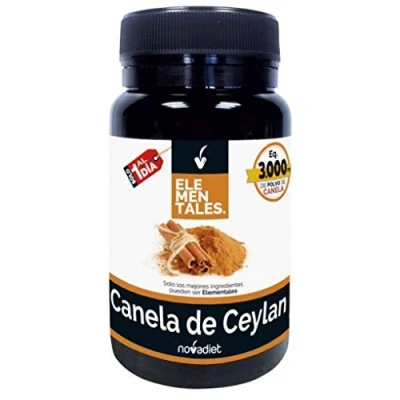 Imagen de Novadiet ELEMENTALES Canela de Ceylan Càpsulas con Complemento Alimenticio Para Controlar Niveles Glucosa en Sangre 30 Cápsulas Vegetales