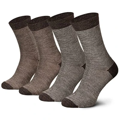 Imagen de 2 pares de Calcetines alpaca lana para hombre y mujer transpirables fina, beige/marrón, 43 46