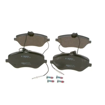 Imagen de BOSCH 0 986 494 098 Juego de pastillas freno Low Metallic con sensor desgaste incorporado Chapa antichirridos, tornillos accesorios