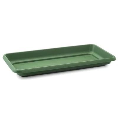 Imagen de Tradineur Plato Jardinera de 100 cm Macetero, Maceta para Plantas y Flores Rectangular Fabricado en Plástico 7 x 96,5 41,5 Color Verde