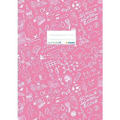 Imagen de HERMA 19423 funda formato A4 SCHOOLYDOO, para cuadernos escolares con etiqueta, de polipropileno resistente y lavable, color rosa