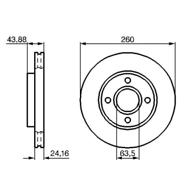 Imagen de BOSCH 0 986 478 671 Disco de freno 260 24 4 107,95 ventilado, ventilación interna aceitado FORD: ESCORT 6, 5, 5 Cabriolet