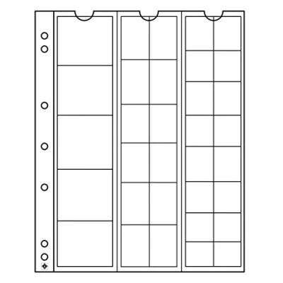 Imagen de Leuchtturm 323010 NUMIS Mix Sobres para Monedas 33 Compartimentos de Diferentes diámetros Paquete 5