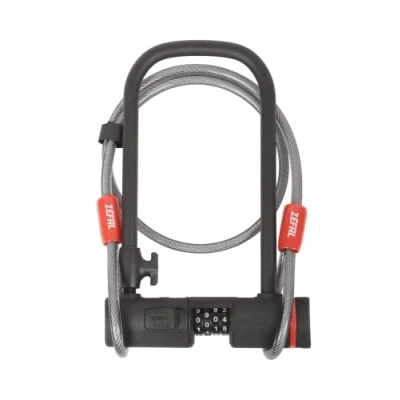 Imagen de ZEFAL Candado para Bicicleta en U, Unisex Adulto, Negro, K Traz U13 Code + Cable