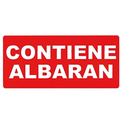 Imagen de APLI 295 Rollo etiquetas rojas con texto &quot;CONTIENE ALBARAN&quot;, 200 etiquetas, 50 x 100 mm