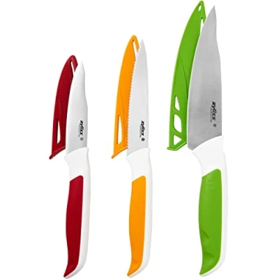 Imagen de Zyliss E920240 Comfort Juego de Cuchillos Para Pelar/Multiuso 3 Piezas, Acero Inoxidable Japonés, Multicolor, Set Cocina, Apto Lavavajillas