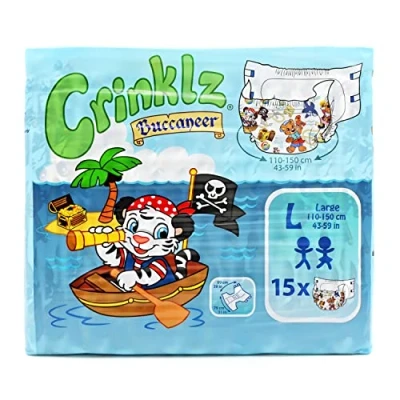 Imagen de Crinklz Pañales Buccaneer piratas con papel de aluminio Tamaño L 15 unidades
