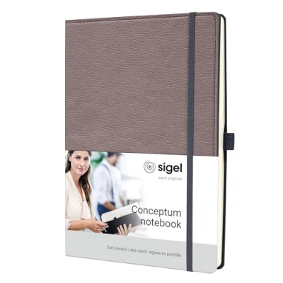 Imagen de SIGEL CO690 Conceptum Libreta, diseño Casual, cuadriculado con puntos (impresión Dot), aprox. A4, taupe, tapa dura, 194 páginas