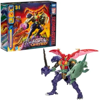 Imagen de Transformers Legacy United, Commander Class, Beast Wars Universe Magmatron, Figura Convertible 3 en 1 de 25 cm, A Partir 8 años