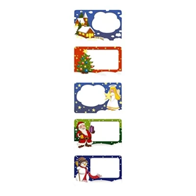 Imagen de Maximex Etiquetas de Navidad 100 unidades con dispensador, varios motivos, autoadhesivas, 6,2 x 5,1 cm