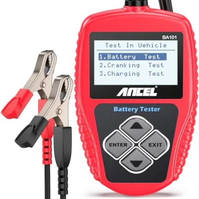 Imagen de ANCEL BA101 Comprobador de Batería Auto Profesional 12V 100 2000CA, 30AH 220AH Prueba Carga Analizador Digital Herramienta Probador AGM, Gel, EFP para Automóvil/Barco/Moto