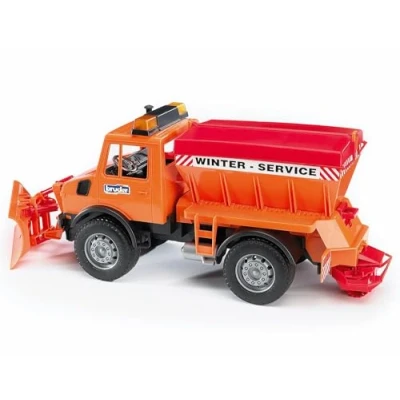 Imagen de bruder 02572 MB Unimog servicio de invierno con cuchilla quitanieves, vehículos, camión desarenador