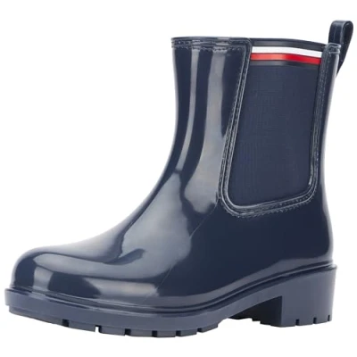 Imagen de Tommy Hilfiger Essential Corporate Rainboot FW0FW07762, Bota Baja Mujer, Azul (Space Blue), 37 EU