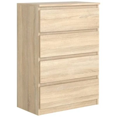 Imagen de meble masztalerz Cómoda 70 cm Sonoma Mat con 4 Cajones 70x102x39 Comoda Dormitorio Casa Oficina Cajonera Armario Interior Mueble Salon