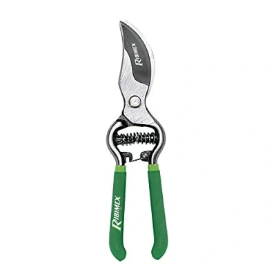 Imagen de Ribimex PRSFC08, Tijeras de poda 200 mm Ø corte 14 mm, hojas curvadas, acero forjado, mangos curvos