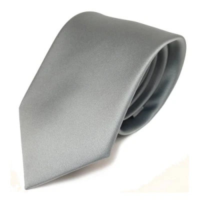 Imagen de TigerTie diseñador lazos de satén gris claro plata monocromo poliéster