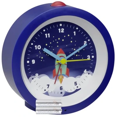 Imagen de TFA Dostmann 60.1033 Despertador analógico infantil (con mecanismo de barrido), pilas incluidas, color azul