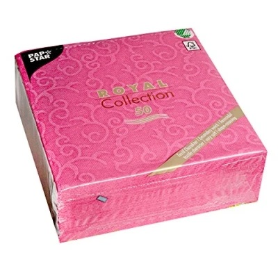 Imagen de PAPSTAR, Royal Collection 84886 Servilletas (50 Unidades, Pliegue 1/4, 40 x cm), Color Fucsia