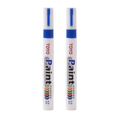 Imagen de Worparsen Rotuladores de pintura para neumáticos, permanentes, impermeables, rellenar con tinta, coche, vehículo, motocicleta, color azul