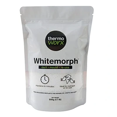 Imagen de Thermoworx Whitemorph 500g. Bioplástico moldeable a mano. Derretir, moldear y reutilizar.…