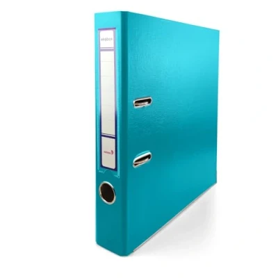 Imagen de Netuno 1x Ekobox Archivadores color turquesa 2 anillas 5 cm A4 organizador estrecho de cartón para oficina estanterías carpetas escritorio despacho