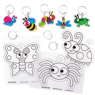 Imagen de Baker Ross Kits Llaveros Insectos Termorretráctiles Juego de manualidades para niños (paquete 8)